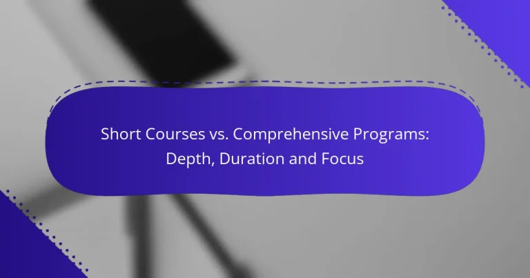 Krátké kurzy vs. komplexní programy: hloubka, délka a zaměření