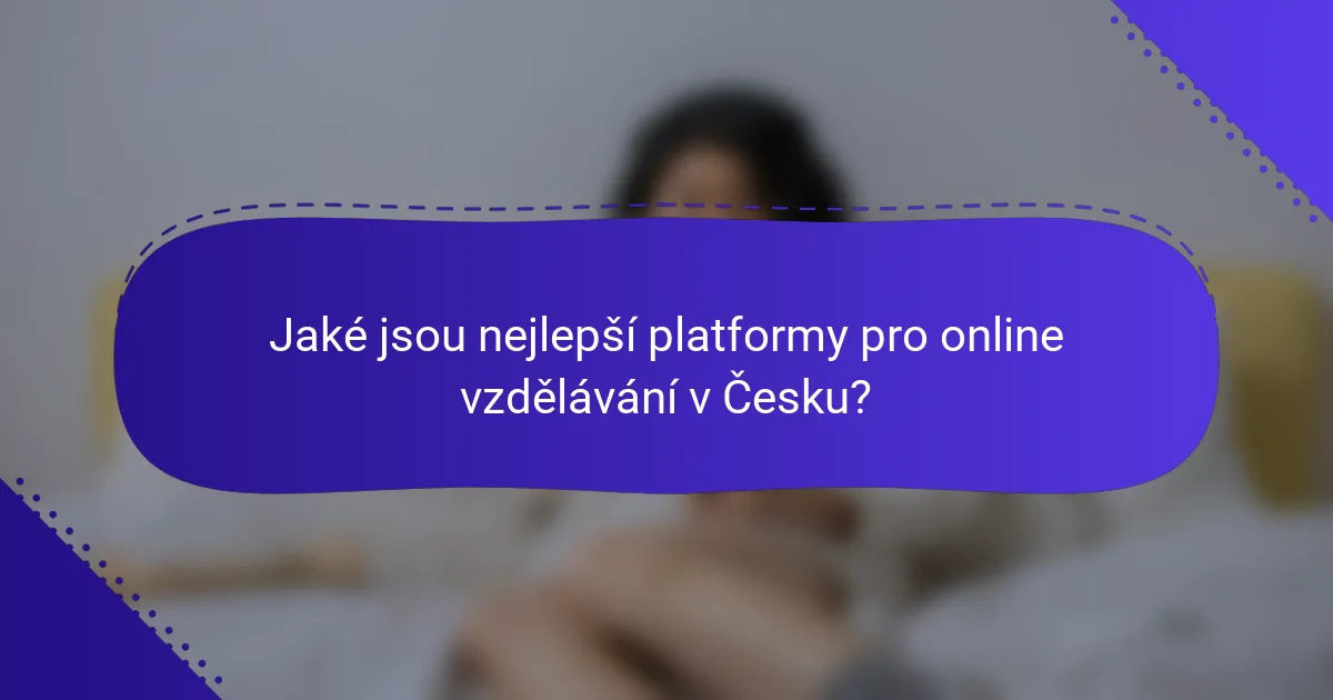Jaké jsou nejlepší platformy pro online vzdělávání v Česku?